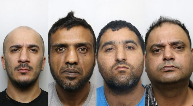usman ali banaras hussain abdul majid and gul riaz and two other men were jailed for a total of 55 years